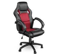 TRESKO Chaise Fauteuil siège de Bureau Racing Sport Ergonomique inclinable accoudoirs rembourrés, de 14 Couleurs différentes, Lift SGS contrôlé (Noir/Bordeaux)