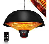 TRESKO Chauffage Radiant Plafond Infrarouge | 1500W + Télécommande + Affichage LED | Radiateur Rayonnant Électrique de Terrase