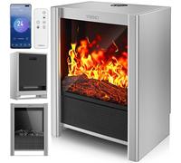 TRESKO® Cheminée électrique 2000W, Maison Intelligente WiFi app & télécommande | Poêle électrique Effet Flamme LED & écran LCD | Foyer électrique avec Thermostat | Chauffage soufflant minuterie