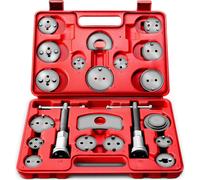 TRESKO® Coffret repousse piston d'étriers de freins pour remplacement de disque Outil et adaptateurs, de mâchoire ou de plaquettes de frein, Set de 22 pièces, Kit universel