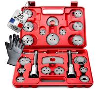 TRESKO® Coffret Repousse Piston d'étriers de Freins Set de 23 pcs INCL. Gants, pour Remplacement de Disque Outil et adaptateurs, de mâchoire ou de Plaquettes de Frein, Kit Universel