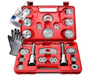 TRESKO® Coffret Repousse Piston d'étriers de Freins Set de 23 pcs IN ants, pour Remplacement de Disque Outil et adaptateurs, de mâchoire ou de Plaquettes de Frein, Kit Universel