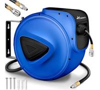 TRESKO® Enrouleur automatique de Tuyau à air comprimé 10m | Connexion 1/4" | Dévidoir Tuyau Automatique Mural, Bleu