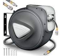 TRESKO® Enrouleur automatique de Tuyau à air comprimé 20m | Connexion 1/4" | Dévidoir Tuyau Automatique Mural, Gris
