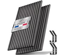 TRESKO Lot de 2 panneaux acoustiques en bois - 120 x 60 cm - Avec 4 crochets à vêtements - Revêtement mural chêne anthracite comme mur à lamelles 3D - Panneaux en bois pour isolation acoustique