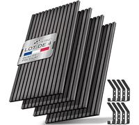 TRESKO Lot de 4 panneaux acoustiques en bois - 120 x 60 cm - Avec 8 crochets à vêtements - Revêtement mural en chêne clair comme mur à lamelles 3D - Panneaux en bois pour isolation acoustique