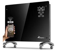 TRESKO® Radiateur Electrique Mobile avec APP & WiFi | Chauffage Electrique Mural Intelligent | Convecteur | Radiateurs Electriques chauffage au sol ou mural (Noir / 2000 W)