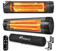 TRESKO Radiateur infrarouge extérieur 2500W | Chauffage radiant terrasse | murale | inclination | télecommande | 3 niveaux | intérieur et extérieur (Anthracite)