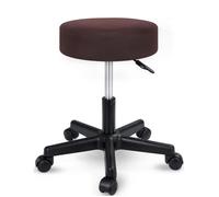 TRESKO Tabouret de Travail | Marron| Tabouret à roulettes siège pivotant par 360 degrés | Rembourrage de 10 cm