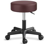 TRESKO Tabouret de Travail Tabouret à roulettes siège pivotant par 360 degrés, Rembourrage de 10 cm, de 8 Couleurs différentes (Marron)