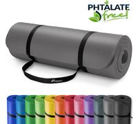 TRESKO Tapis d'exercice fitness | Gris | 185 x 60 x 1,0 cm| tapis de yoga tapis de Pilates tapis de gymnastique