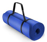 TRESKO Tapis d'exercice fitness tapis de yoga tapis de Pilates tapis de gymnastique, sans Phtalates/en Mousse NBR (Bleu marine, 185 x 60 x 1,0cm)