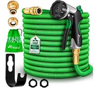 TRESKO® Tuyau d'arrosage Flexible et Extensible pour Jardin | Extensible de 7,5m | avec 3 Embouts en Latex | Tuyau d'arrosage rétractable