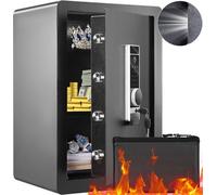 Trésor de sécurité 2,2 Cubic Foot - Coffre-fort pour meubles avec poche à monnaie ignifugée - mot de passe & clé & empreinte digitale - étagère amovible - armoire intérieure - coffre-fort mural pour a