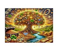 Trésor Or Diamant 1000pcs Mini Puzzle pour Famille Difficile | 52x38cm Carton Décor Salon Structure Durable Cadeau Anniversaire Soulagement Anxiété