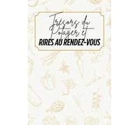 Trésors du potager et rires au rendez-vous: Livre de recettes à personnaliser - Souvenir familial - Motif légumes - jaune et beige - Intérieur noir et blanc - 6 x 9 po