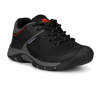 Trespass Bevin - Chaussures de sport à lacets pour enfants - Imperméables - Pour l'école - Chaussures basses à lacets pour enfants, noir/rouge, 37 EU