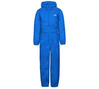 Trespass Bouton Combinaison de Pluie imperméable avec Capuche Enfant, Bleu, 3-4 Ans
