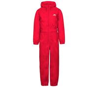 Trespass Bouton Combinaison de Pluie imperméable avec Capuche Enfant, Rouge, 12-18 Mois