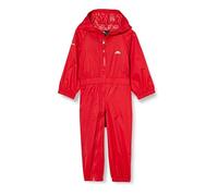 Trespass Button Combinaison de Pluie imperméable avec Capuche Enfant, Rouge, 18-24 Mois