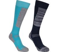 Trespass - Chaussettes de ski "Convex" pour enfants (pack de 2) TP6108 (27 EU - 31 EU) (Bleu marine/Cyber Blue)