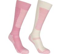 Trespass - Chaussettes de ski "Convex" pour enfants (pack de 2) TP6108 (31 EU - 35,5 EU) (Rose bonbon/blanc naturel)