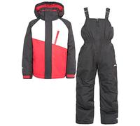 Trespass Crawley Ensemble de Ski Enfant Noir/Rouge FR : L (Taille Fabricant : 9/10)
