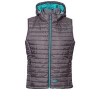 Trespass Gilet Femme Aretha-2 - Poches Zippées Discrètes, Réglages Bas, Rabat Intérieur, Légère Ouate, Coutures Matelassées, Doublure Contrastée, Capuche Amovible.