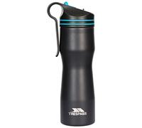Trespass Imbrium Gourde unisexe en acier inoxydable 400 ml avec isolation à double paroi et grand clip moulé, noir