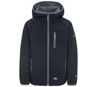 Trespass Kian Veste Softshell avec capuche fixe-Mixte enfant, noir (Noir), 3/4 ans
