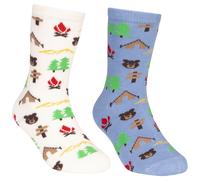 Trespass - Lot de 2 paires de chaussettes motif/style camping - Enfant (TP6328)