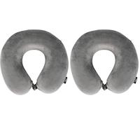 Trespass Memow Coussin de Soutien Confortable en Mousse à mémoire de Forme pour Voyage, Avion, Voiture, Train, Gris, 60 x 30 x 40 cm (Lot de 2)