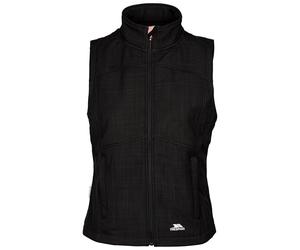 Trespass Mereb Gilet sans manches en softshell léger pour femme avec fermeture éclair intégrale et poches, coupe-vent, noir marbré, 46