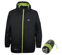 Trespass Qikpac Veste imperméable unisexe légère avec 2 poches zippées, fermeture éclair sur toute la longueur, capuche réglable, empiècement ventilé dans le dos, 200 g