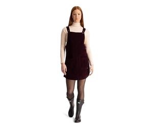 Trespass Robe Salopette Femme Twirl - Côtelé, Bretelles À Boutons, Côtés Boutonnés, 2 Poches Plaquées Devant, 100% Coton.