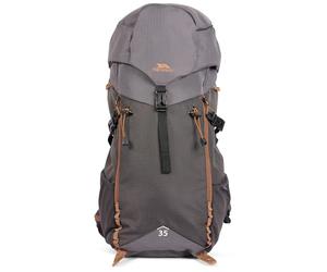 Trespass Sac à dos de randonnée Pass 35 - Compartiment à cordon de serrage, flux d'air, poche avant, système de poteau, sac d'hydratation, poches pour bouteilles, sangle de poitrine, étanche 5000 mm