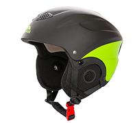 Trespass Skyhigh Casque de Neige avec Coussinets Amovibles, Fermeture de Lunettes et Ventilation réglable Unisexe, Noir/Vert, L