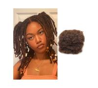 Tressage de cheveux Afro Kinkys Mèches de cheveux humains bruns en vrac n° 4 for mini-torsades, tressages, extensions de dreadlocks et crochets Extensions de dreadlocks(8inches)
