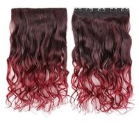 tressage de cheveux, tressage de cheveux humains, Extensions de cheveux synthétiques à clipser - Postiches arc-en-ciel naturels - 5 clips en une seule pièce - Extensions de cheveux ondulées multicolor
