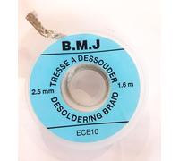 Tresse à Déssouder en Cuivre Étamée, 2.5mm x 1.6 Mètres, pour Soudure Électronique.