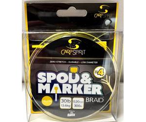 TRESSE A SPODER SPOD&MARKER 4 BRINS JAUNE CARPSPIRIT NEUF