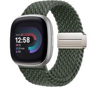 Tressé Band Compatible Avec Bracelet Fitbit Versa 3, Bracelets Versa 4, Bande De Sport En Nylon Souple Avec Fermeture Magnétique Pour Fitbit Sense, Sense 2 Hommes Femmes