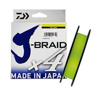 DAIWA J-BRAID X4, 135m, 0,21mm, 12.4kg / 27,34lbs, jaune, Tresse de pêche, 12740-021