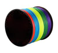 Tresse de Ligne de pêche Solide, 500 m, Code Couleur, Multicolore, 6.0 | Renforcé à 4 couches, coulée longue et lisse, marques de couleur de 10 m, prêt pour l'eau salée