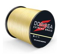Tresse Dorisea 100 m - 100 % polyéthylène - Ligne de pêche 6, tressée - Test 249,5 kg - Résiste à l'abrasion - Ne s'étire pas - Petit diamètre, jaune, 40lb/0.32mm