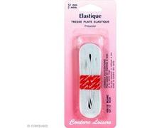 Tresse élastique plate Blanc - 12 mm x 2 m G