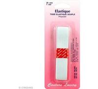 Tresse élastique plate Blanc - 20 mm x 1 m G