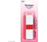 Tresse élastique plate Blanc - 25 mm x 1 m G