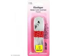Tresse élastique plate Blanc - 6 mm x 5 m G