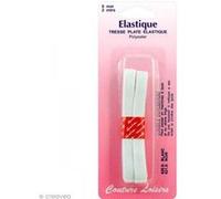 Tresse élastique plate Blanc - 9 mm x 2 m G